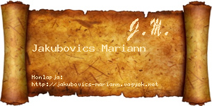 Jakubovics Mariann névjegykártya